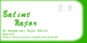 balint major business card